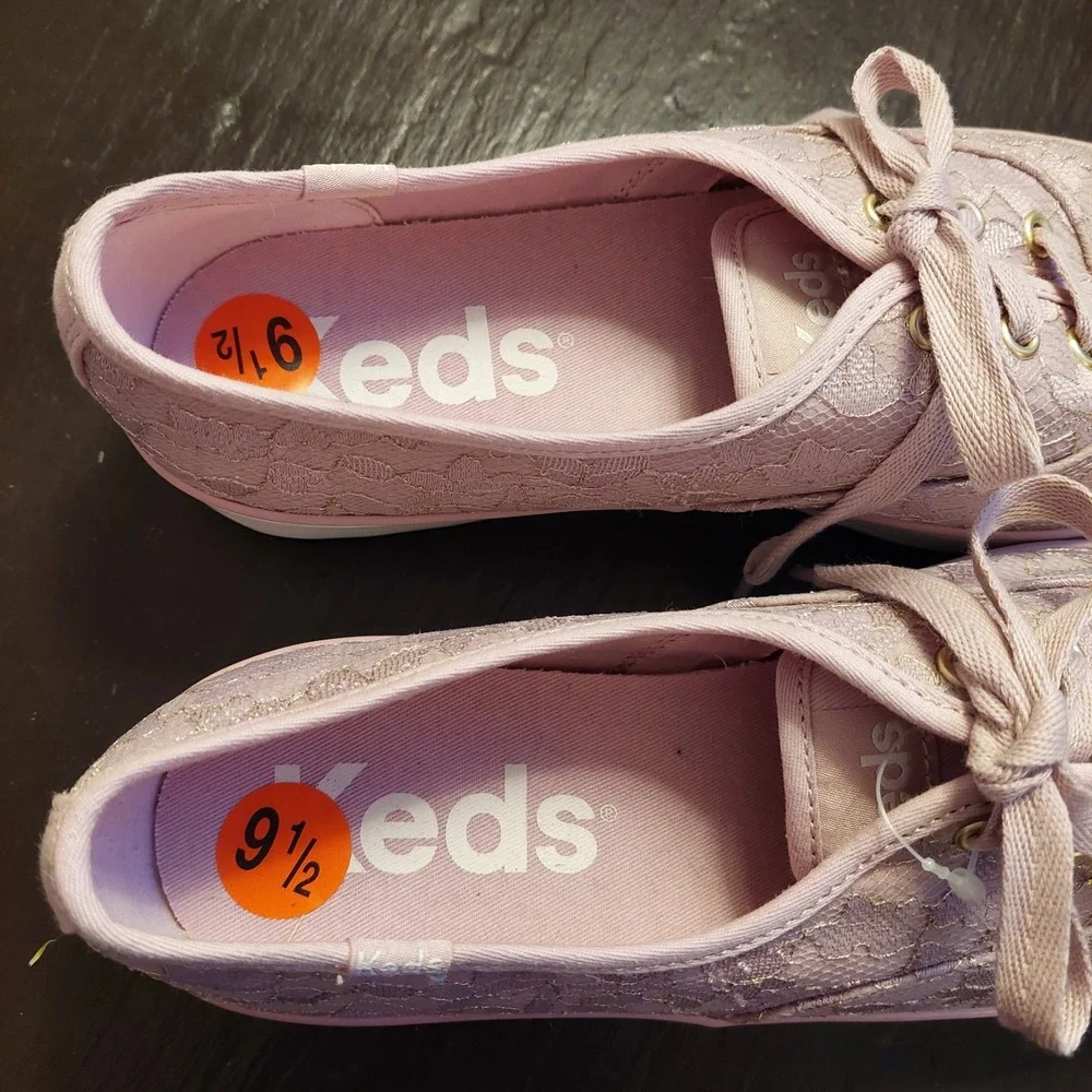 NEW! Keds Women's Point Lace Celebrations Platform Lace-up Pink Sneakers Sz 9.5